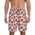 thumbnail image 1 of Pofeuu Red Ladybugs Print Men's Soft Woven Elastic Waistband Sleep Pajama Short-4X-Large, 1 of 6