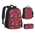 thumbnail image 1 of Pofeuu Red Lips Kissing Print Backpack Travel Backpacks With Lunch Bag Pencil Bag Set 3 pcs Set Cartoon Backpack, 1 of 7