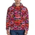 thumbnail image 1 of Pofeuu Red Lips Kissing Print Mens Casual Hooded Collar Drawstring Hoodies Pullover Sweatshirts Casual Long Sleeve Shirts-Small, 1 of 7