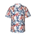 thumbnail image 1 of Pofeuu Red Lobster Print Hawaiian Shirt for Men Sleeves Casual Button Down Summer Beach Dress Shirts T-Shirts,XX-Large, 1 of 7