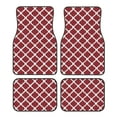 thumbnail image 1 of Pofeuu Red Moroccan Print Car Foot Mat Set of 4 Pieces - All-Weather Full Set Floor Mats for Cars Trucks SUVs, 1 of 7