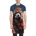 thumbnail image 1 of Pofeuu Red Panda Autumn Branches Print Waterproof Apron with Pockets Adjustable Cooking Aprons Kitchen Bib for Baking Household Cleaning, 1 of 8