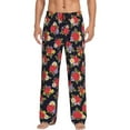 thumbnail image 1 of Pofeuu Red Rose Flower Print Men's Pajama Pants, Soft Lounge Pajama Pants with big pockets for Men Plaid Pj Bottoms-Large, 1 of 6