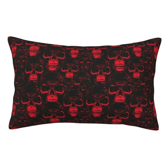 Pofeuu Red Skulls 2 Print Polyester Microfiber Plush Pillowcases, Super Soft and Cozy Pillow Case Covers with Envelop Closure(Pillow core not included)-16"x24"