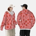 thumbnail image 1 of Pofeuu Red Strawberry Print Sun Protection Outdoor Lightweight Full Zip UV Cooling Hoodie Long Sleeve Summer Clothing for Outdoor Hiking-3X-Large, 1 of 5