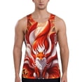thumbnail image 1 of Pofeuu Red Sun Flame Fox Print Men's Workout Tank Tops Sleeveless Muscle Gym Shirt Quick Dry-Large, 1 of 7