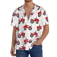 thumbnail image 1 of Pofeuu Red Wheeled Tractors Print Mens Casual Short Sleeve Shirts Beach Summer Spread Collar Pocket Tops Men's Casual Short-sleeved Shirt-X-Large, 1 of 5