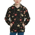 thumbnail image 1 of Pofeuu Red White Flowers Print Kids Pullover Hoodies Warm Thick Hooded Sweatshirt with Packet for Boys Girls-Medium, 1 of 6