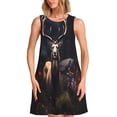 thumbnail image 1 of Pofeuu Regal Stag In Forest Print Women's Sleeveless Dress, Loose Fit Summer Dress, Casual Tank Dress for Women, 1 of 7