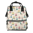 thumbnail image 1 of Pofeuu Reto Marine Nautical Print Diaper Bag Backpack, Multifunction Travel Pack Maternity Baby Changing Bags, Large Capacity, Waterproof, 1 of 6