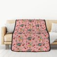 thumbnail image 1 of Pofeuu Retro 70s 60s Hippie Flower Print Bed Blanket, Soft Flannel Blankets for Bed,Sofa, Couch, Chair, 50 X 60 Inches, Double Layer, 1 of 8