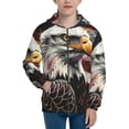 thumbnail image 1 of Pofeuu Retro American Eagle A Print Teenage Zipper Hoodie Sweatshirts Hooded Casual Jackets With Pocket For Boys Girls-Small, 1 of 6