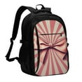 thumbnail image 1 of Pofeuu Retro Bow Print Storage Laptop Backpack with USB Charging Port[Water Resistant] College Computer Bookbag Fits, 1 of 7