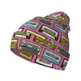 thumbnail image 1 of Pofeuu Retro Cassette Print Beanie Hat for Men Women Knit Winter Hat Warm Cuffed Skull Beanie Slouchy Soft Unisex, 1 of 6