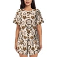 thumbnail image 1 of Pofeuu Retro Dreamcatcher Print Women's Pajama Set Short/Shorts Soft Button PJs Elastic Drawstring Waist Sleepwear-X-Large, 1 of 6