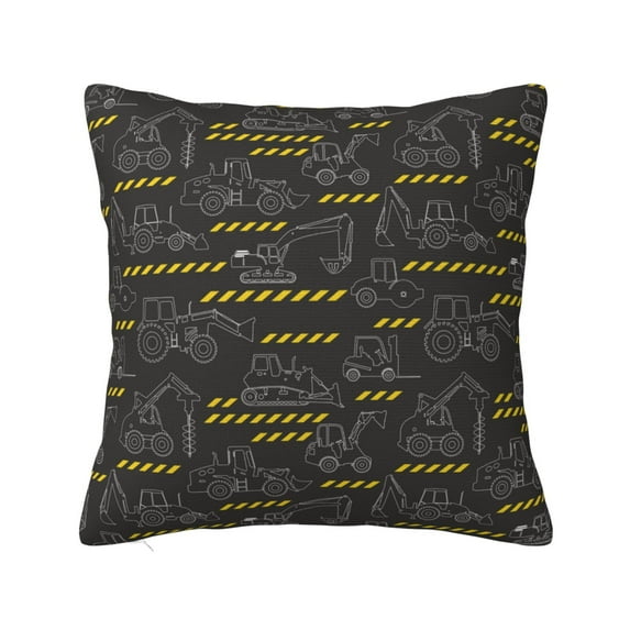 Pofeuu Retro Excavator Print Double-sided plush pillowcase Square Throw Pillow Covers Pillows Cover for Living Room Bedroom Sofa Couch Cushion Cover(No pillow core)-12"x12"