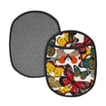 thumbnail image 1 of Pofeuu Retro Floral Butterfly Print Silicone Pot Mat Mitten With Hanging Loop Heat Resistant Oven Mitts Non-Slip Bbq Baking Smoking Potholders, 1 of 7