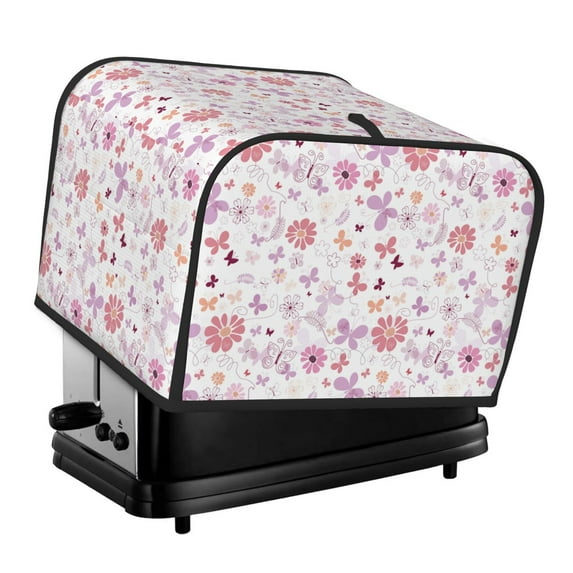 Pofeuu Retro Floral Print Toaster Cover 4 Slice, Bread Dust Cover & Fingerprint Protection, Kitchen Small Appliance Covers(Toaster Cover)