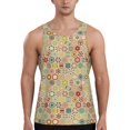 thumbnail image 1 of Pofeuu Retro Geometry Print Men's Workout Tank Tops Sleeveless Muscle Gym Shirt Quick Dry-3X-Large, 1 of 7