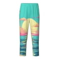 thumbnail image 1 of Pofeuu Retro Palm Beach Sunset Print Teenagers' Pajama Pants, Soft Lounge Pajama Pants with big pockets for Men Plaid Pj Bottoms-Medium, 1 of 6