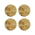 thumbnail image 1 of Pofeuu Retro Palm Tree Print Coasters for Drinks, 4Pack PU Leather Coasters, Bar Drink Coasters for Tabletop Protection, Furniture from Damage-Round Shape, 1 of 6