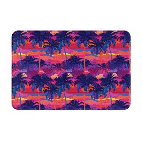 Pofeuu Retro Palms Print Flannel Doormats Rug16"x24"Rug Washable Doormats Indoor Outdoor Rugs for Layered Front Door Mats, Porch, Kitchen, Entryway