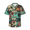 thumbnail image 1 of Pofeuu Retro Pop Art Collage Print Hawaiian Shirt for Men Sleeves Casual Button Down Summer Beach Dress Shirts T-Shirts,Large, 1 of 7