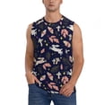 thumbnail image 1 of Pofeuu Retro Rabbit Flower Print Men's Muscle T-Shirt, Sleeveless, Muscle Tank, Classic Muscle Tee Top For Men Casual Sleeveless Muscle T-Shirt Trendy Clothes-Medium, 1 of 7
