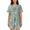 thumbnail image 1 of Pofeuu Retro Rooster4 Print Women's Pajama Set Short/Shorts Soft Button PJs Elastic Drawstring Waist Sleepwear-Large, 1 of 6