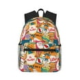 thumbnail image 1 of Pofeuu Retro Summer Stamp Print Laptop Backpack Travel Canvas Backpack for School Lightweight and Comfortable Backpack College Backpack Schoolbag, 1 of 6
