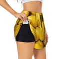 thumbnail image 1 of Pofeuu Ripe Yellow Lemon Print Women's Athletic Shorts Running Workout Shorts Tummy Control Quick Dry Gym Shorts with Pockets Double layer sports shorts-X-Large, 1 of 7