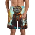thumbnail image 1 of Pofeuu Riverside Meditating Cat Prin Men's Swim Trunks Quick Dry Bathing Suit Swimming Board Shorts Mesh Lining Beach Swimwear-Medium, 1 of 6