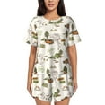 thumbnail image 1 of Pofeuu Road Trip Print Women's Pajama Set Short/Shorts Soft Button PJs Elastic Drawstring Waist Sleepwear-Small, 1 of 6