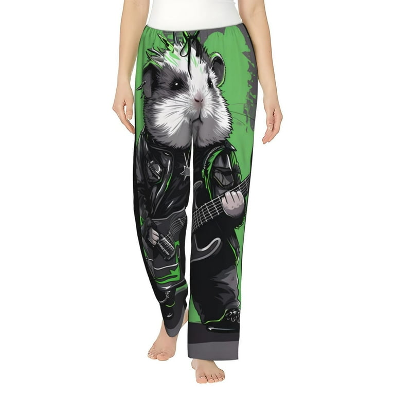 Pofeuu Rock Guitar Guinea Pig Print Women s Fashion Pajama Pants with Pockets Comfy Drawstring Sleep Lounge Bottoms XX Large Walmart