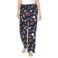 thumbnail image 1 of Pofeuu Rocket Satellite Print Women's Fashion Pajama Pants with Pockets Comfy Drawstring Sleep Lounge Bottoms-X-Large, 1 of 6