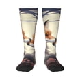 thumbnail image 1 of Pofeuu Romantic Flower Fox Print Stockings, Adult Running Hiking Socks for Youth and Adult, 1 of 6