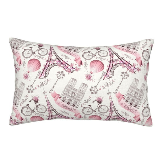 Pofeuu Romantic Travel In Paris Print Polyester Microfiber Plush Pillowcases, Super Soft and Cozy Pillow Case Covers with Envelop Closure(Pillow core not included)-20"x30"