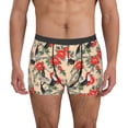 thumbnail image 1 of Pofeuu Roosters And Peonies Flowers Print Men’s Boxer Briefs, Moisture-Wicking Underwear, Regular,Trunk-Small, 1 of 5