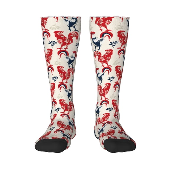 Pofeuu Roosters Print Stockings, Adult Running Hiking Socks for Youth and Adult