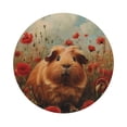 thumbnail image 1 of Pofeuu Rose Cute Guinea Pig Print Leather Coasters Set of 6, Round Cups Mugs Mat Pad for Home Kitchen Heat Resistant Drink Coasters,Round Shape, 1 of 7