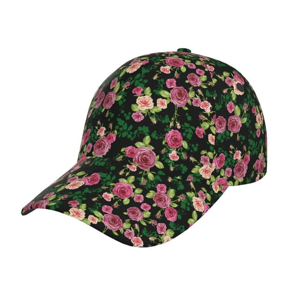 Pofeuu Rose Flowers Print Adult Adjustable Embroidered Graphic Baseball Hat for Men and Women