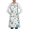thumbnail image 1 of Pofeuu Rose Flowers Print Aprons with Pockets, Cute Aprons for Kitchen, Cooking, Server, Barber, Chef Apron, 1 of 7