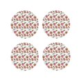 thumbnail image 1 of Pofeuu Rose Flowers Print Coasters for Drinks, 4Pack PU Leather Coasters, Bar Drink Coasters for Tabletop Protection, Furniture from Damage-Round Shape, 1 of 6