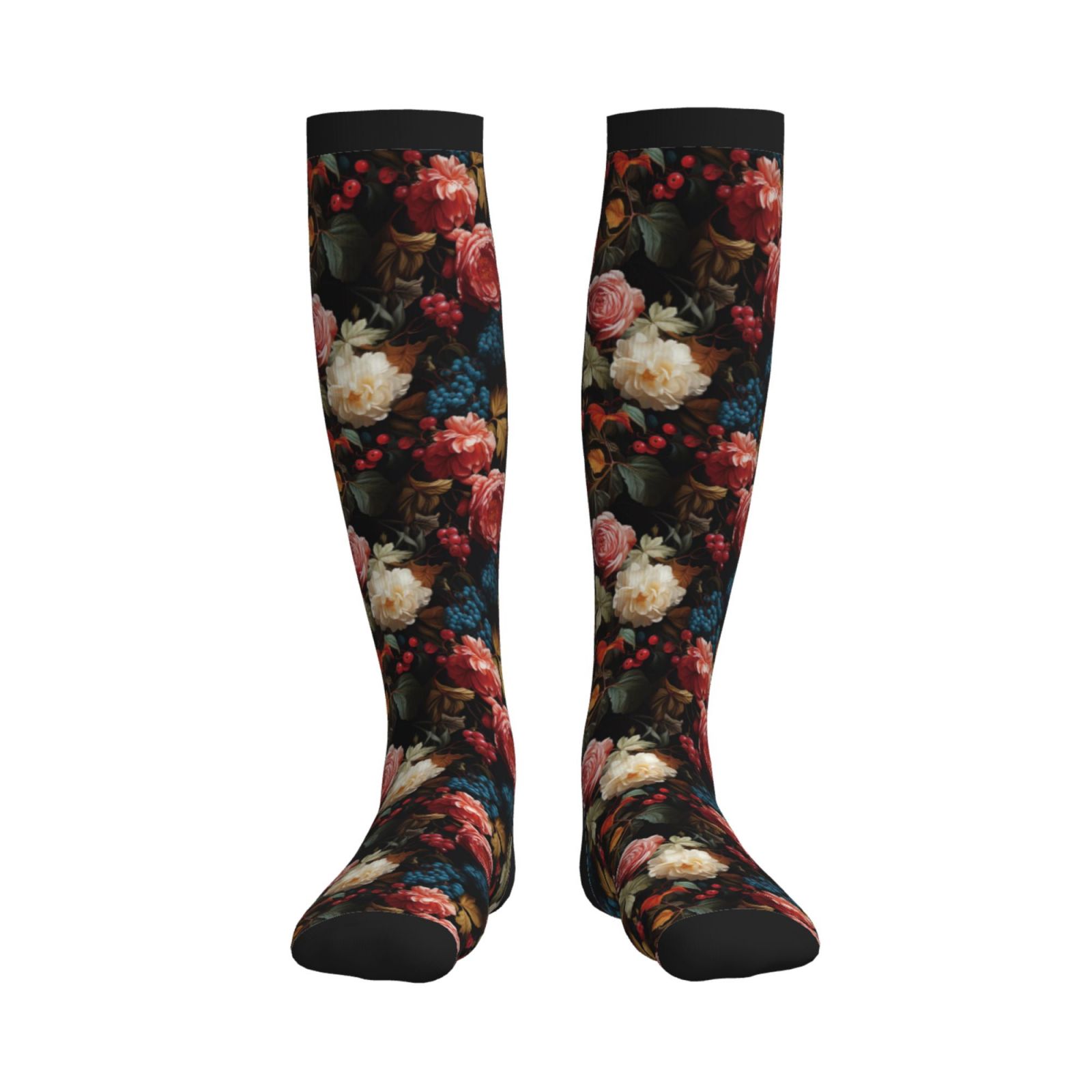 Pofeuu Rose Flowers Print Compression Socks for Women & Men Circulation ...