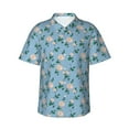thumbnail image 1 of Pofeuu Rose Flowers Print Hawaiian Shirt for Men Sleeves Casual Button Down Summer Beach Dress Shirts T-Shirts,Small, 1 of 7