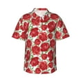 thumbnail image 1 of Pofeuu Rose Flowers Print Hawaiian Shirt for Men Sleeves Casual Button Down Summer Beach Dress Shirts T-Shirts,X-Large, 1 of 7