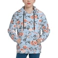thumbnail image 1 of Pofeuu Rose Flowers Print Kids Pullover Hoodies Warm Thick Hooded Sweatshirt with Packet for Boys Girls-Large, 1 of 6