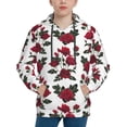 thumbnail image 1 of Pofeuu Rose Flowers Print Kids Pullover Hoodies Warm Thick Hooded Sweatshirt with Packet for Boys Girls-Large, 1 of 6