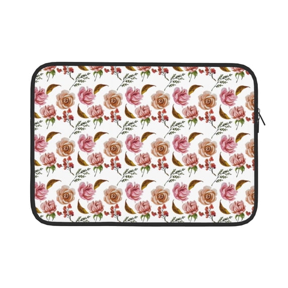 Pofeuu Rose Flowers Print Laptop Carrying Case,13-15-Inch Laptop and Tablet, Sleek Design, Durable and Water-Repellent Fabric, Business Casual or School-15 inch