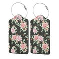 thumbnail image 1 of Pofeuu Rose Flowers Print Luggage Tags, Privacy Cover ID Label with Stainless Steel Loop and Address Card for Travel Bag Suitcase-2 PCS, 1 of 5